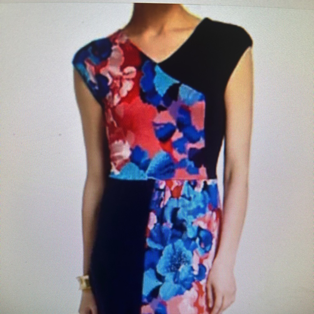 Anthropologie Leifsdottir Navy Floral Sweater Dress Size Small